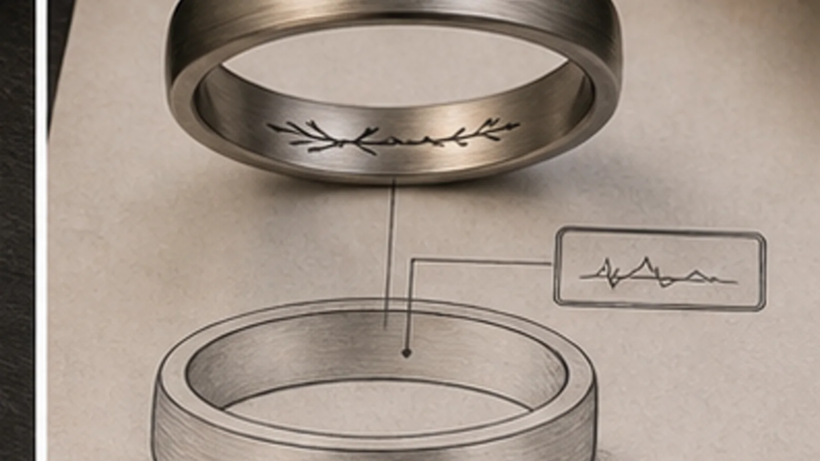 Jewelry Saga instructional visual showing a custom ring planning step for engraving and personalization